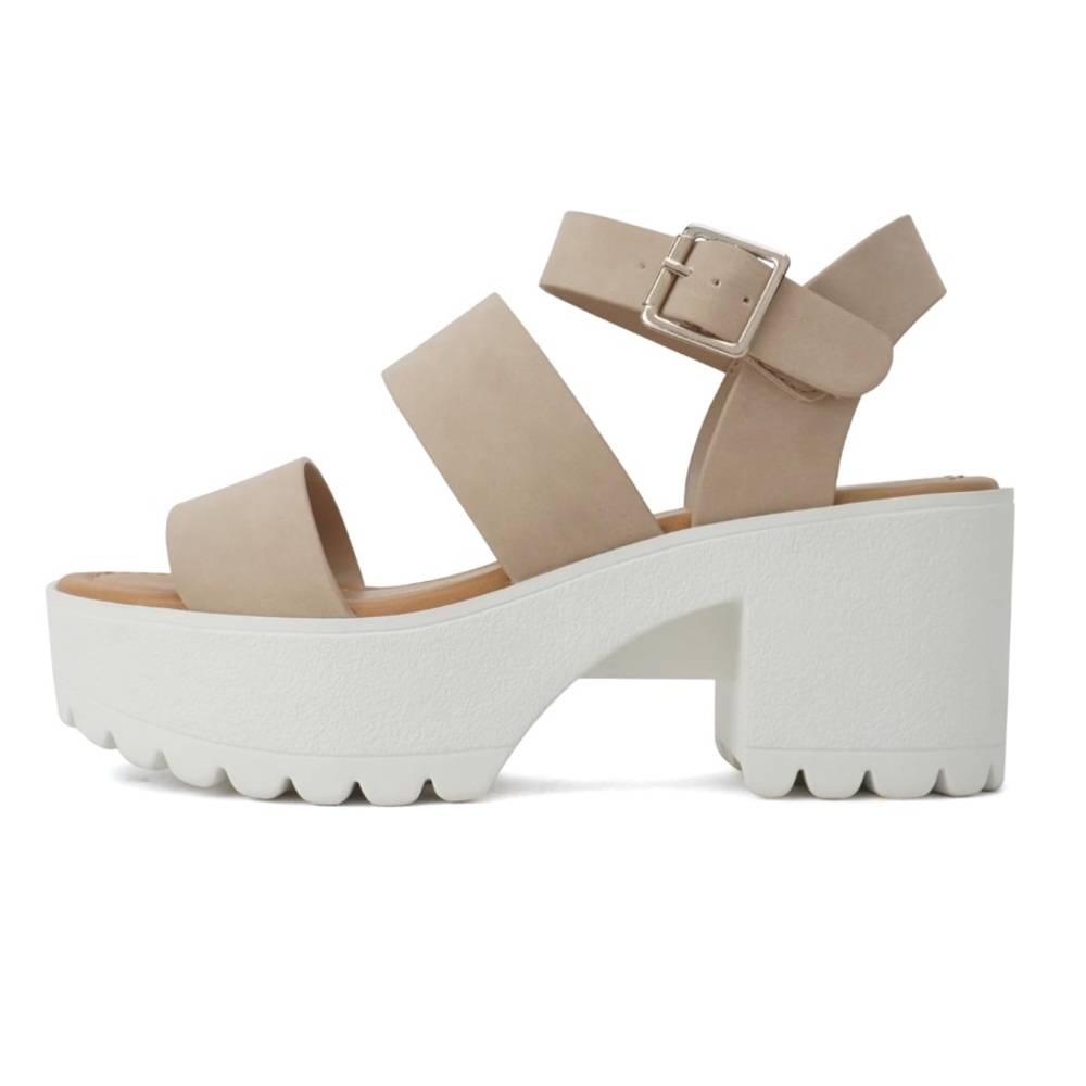 NIB Soda ACCOUNT Women's 9 Open Toe Block Heel Sandals - Picture 3 of 7